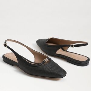 NEW SAM EDELMAN CLEO SLINGBACK FLATS IN BLACK 7